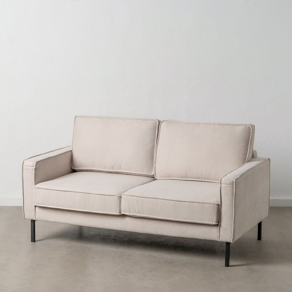 Canapé Tissu Synthétique Beige — 163 x 87 x 90 cm
