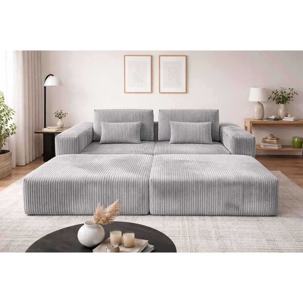 Canapé Home Esprit Gris Clair Scandi