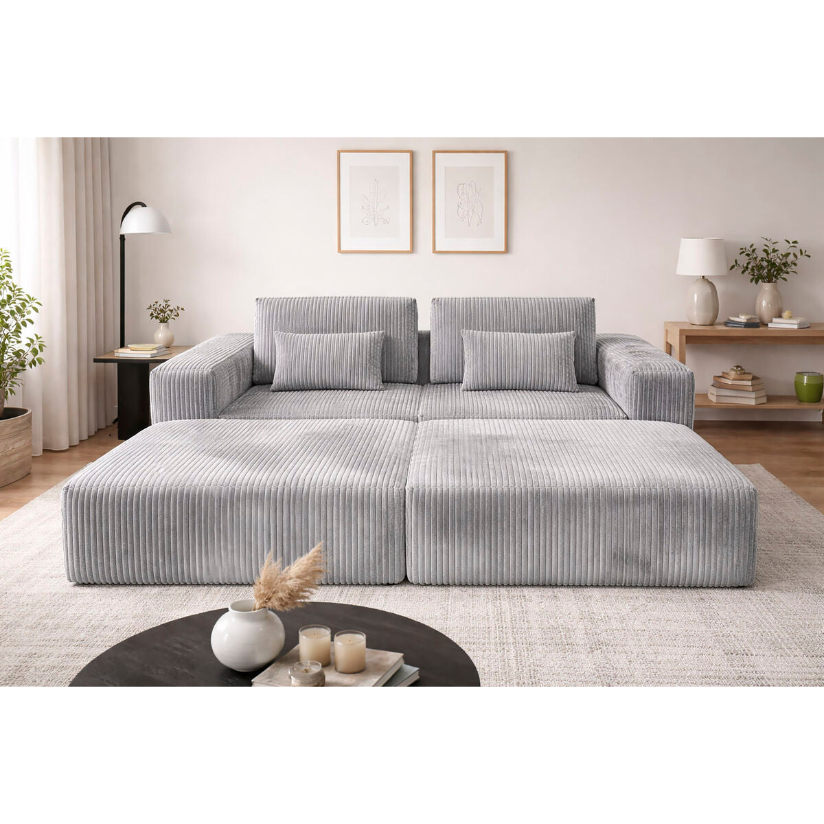 Canapé Home Esprit Gris Clair Scandi