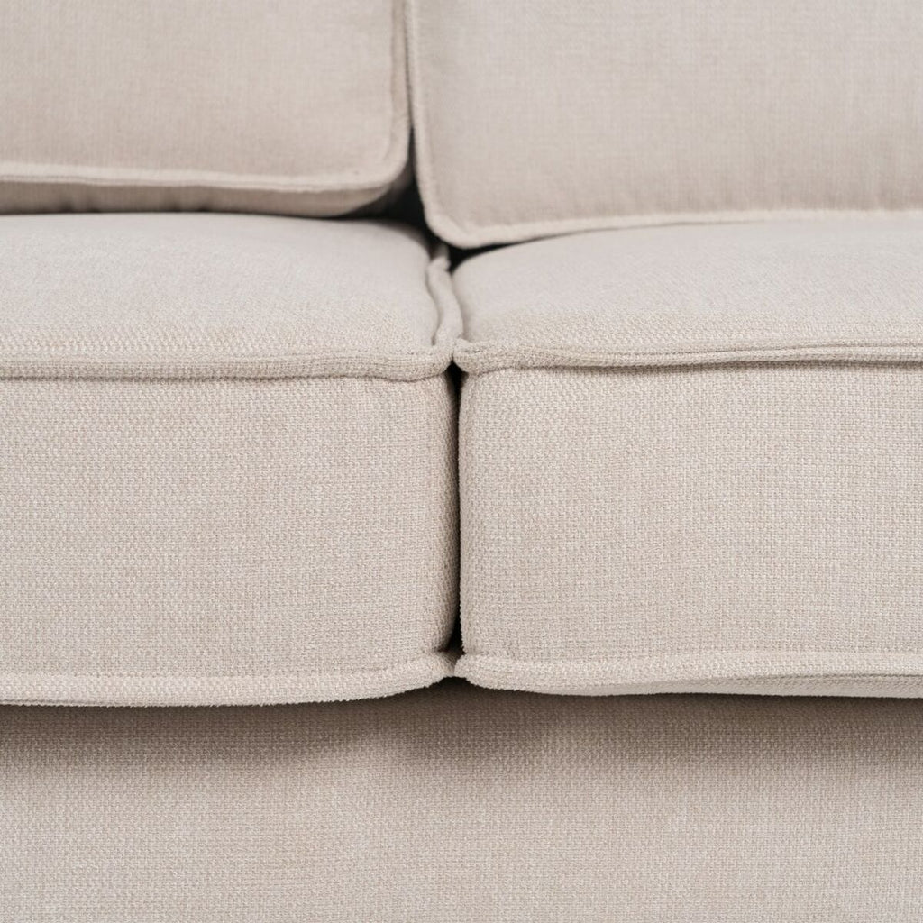 Canapé Tissu Synthétique Beige — 163 x 87 x 90 cm
