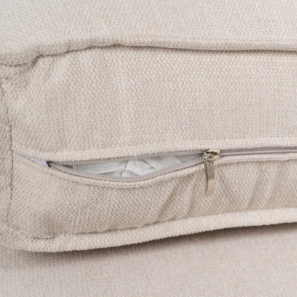Canapé Tissu Synthétique Beige — 163 x 87 x 90 cm
