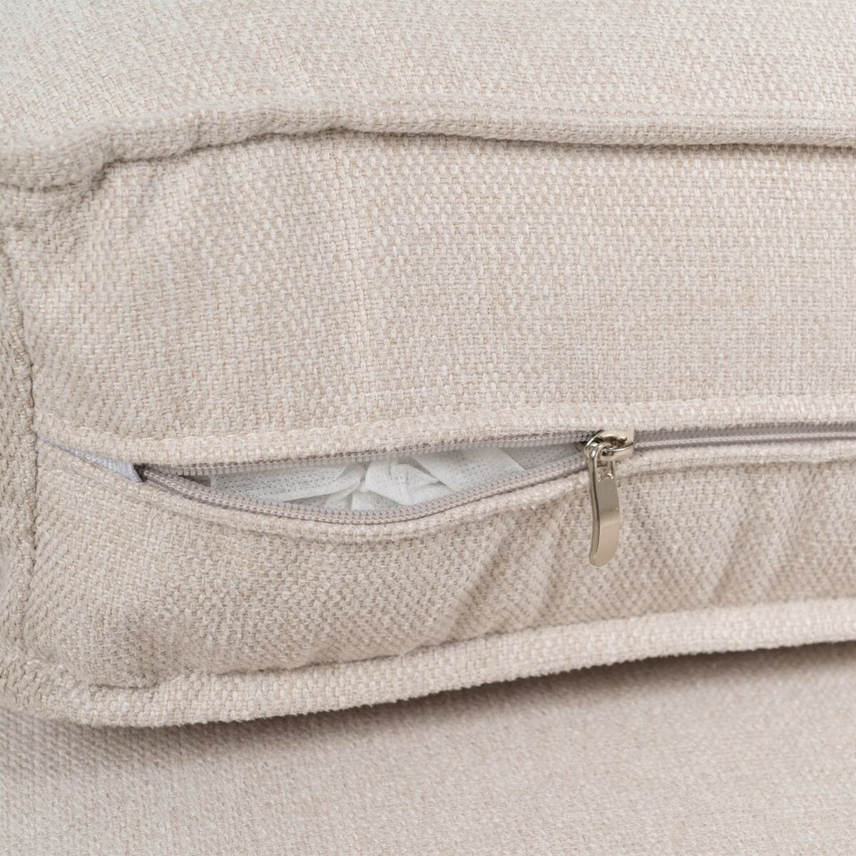 Canapé Tissu Synthétique Beige — 163 x 87 x 90 cm
