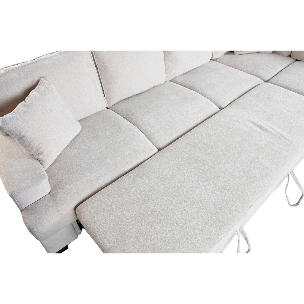 Canapé Convertible Beige Moderne — 285 x 260 x 90 cm