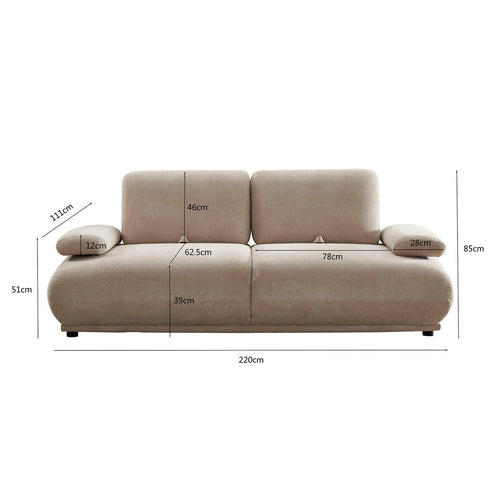 Canapé Home Esprit Beige Urbain — 220 x 111 x 85 cm