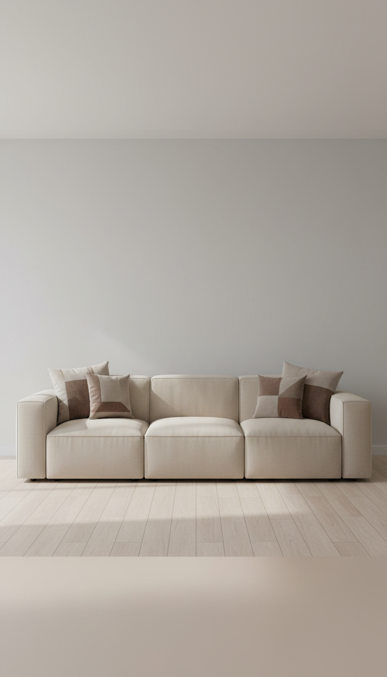 Banc minimaliste beige sable