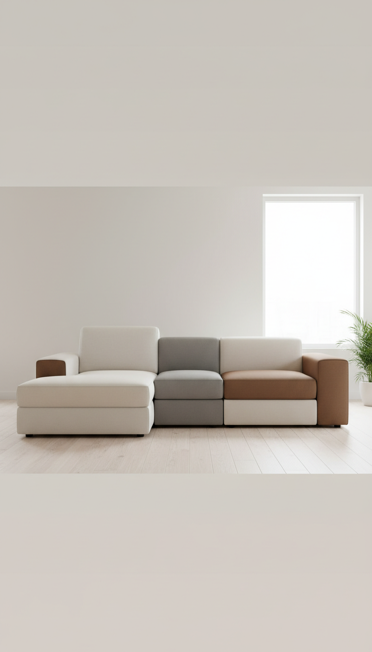 Canapé modulaire tissu texturé