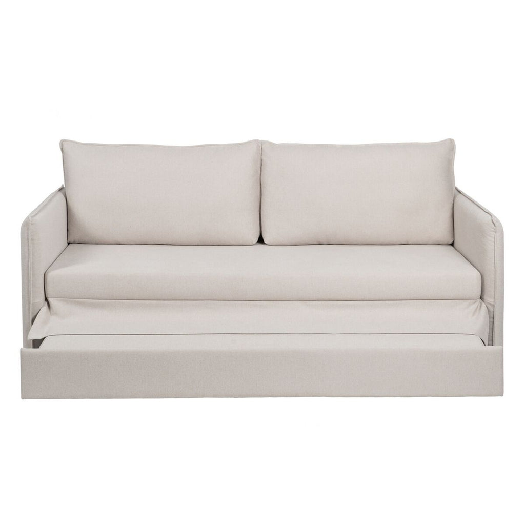 Canapé Beige Polyester Lin — 210 x 93 x 95 cm