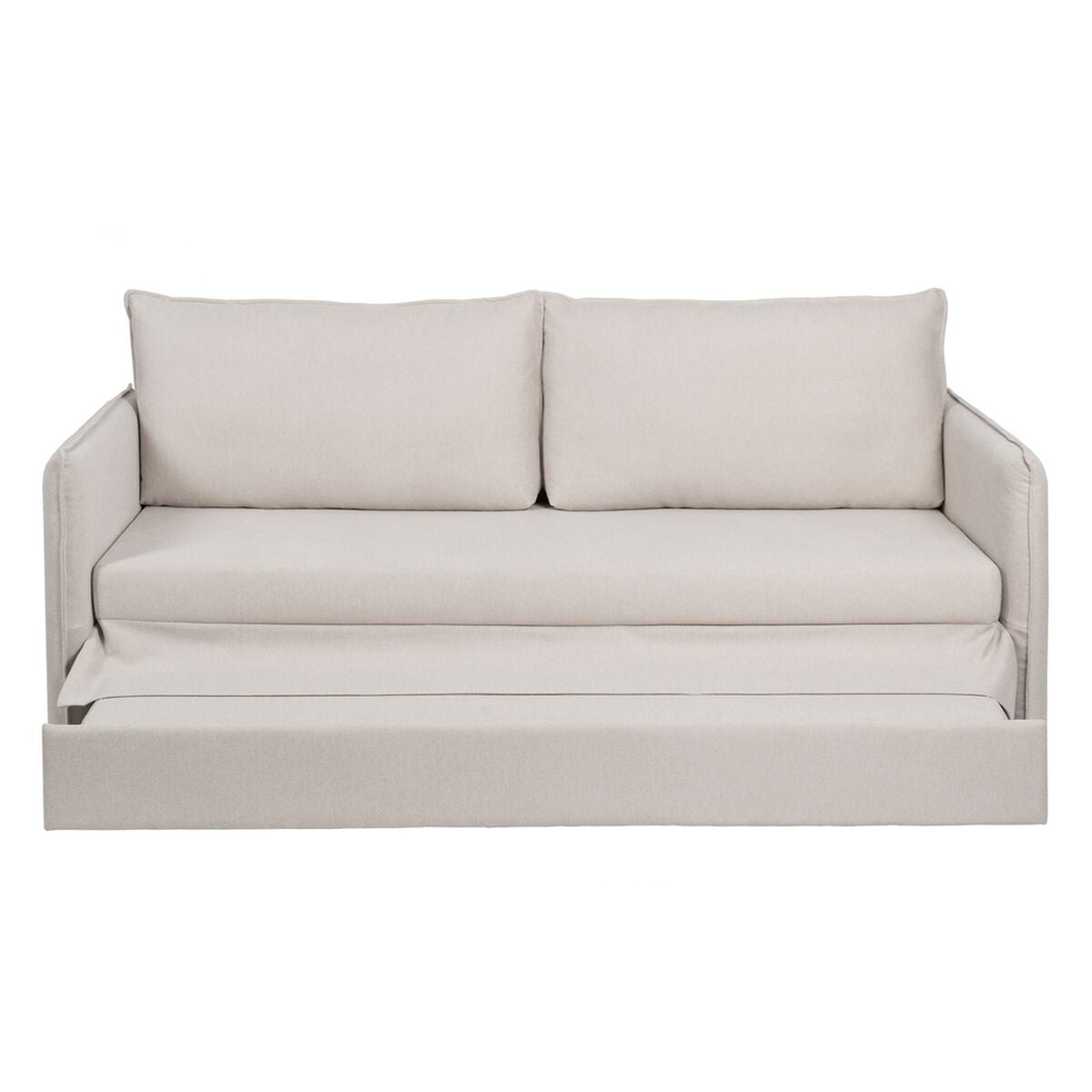 Canapé Beige Polyester Lin — 210 x 93 x 95 cm