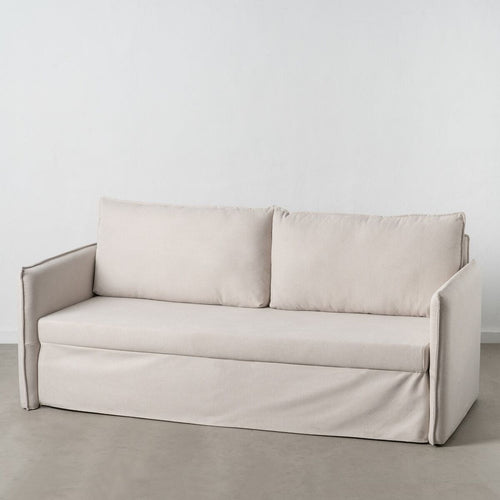 Canapé Beige Polyester Lin — 210 x 93 x 95 cm